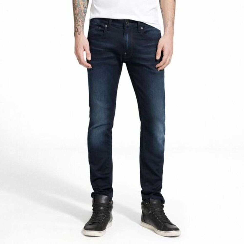 G-Star Defend Skinny Jeans Men’s Size 28 Blue Stretch Denim Badge Detail